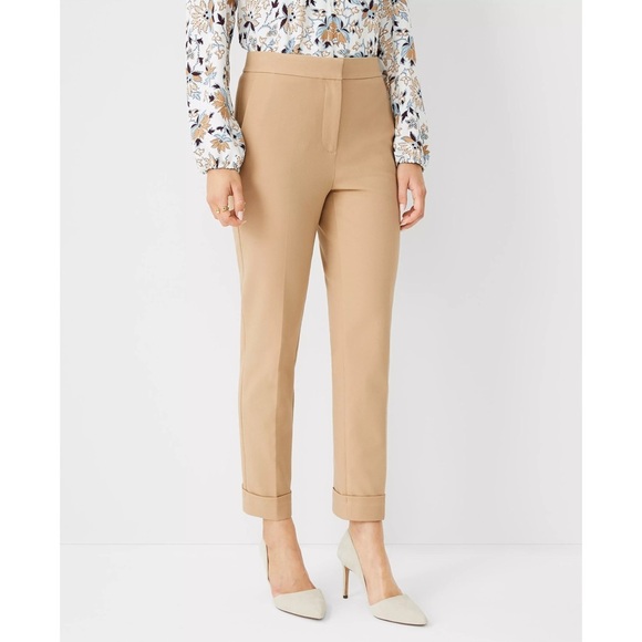 Ann Taylor Factory Pants - Ann Taylor High Rise Tapered Ankle Pant Trousers in Tan, Size 4 Petite